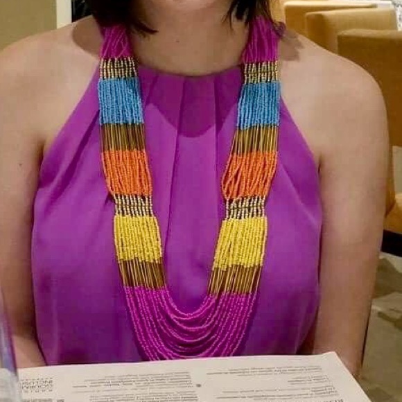 Colorful Glass Seed Bead Necklace - Picture 3 of 8